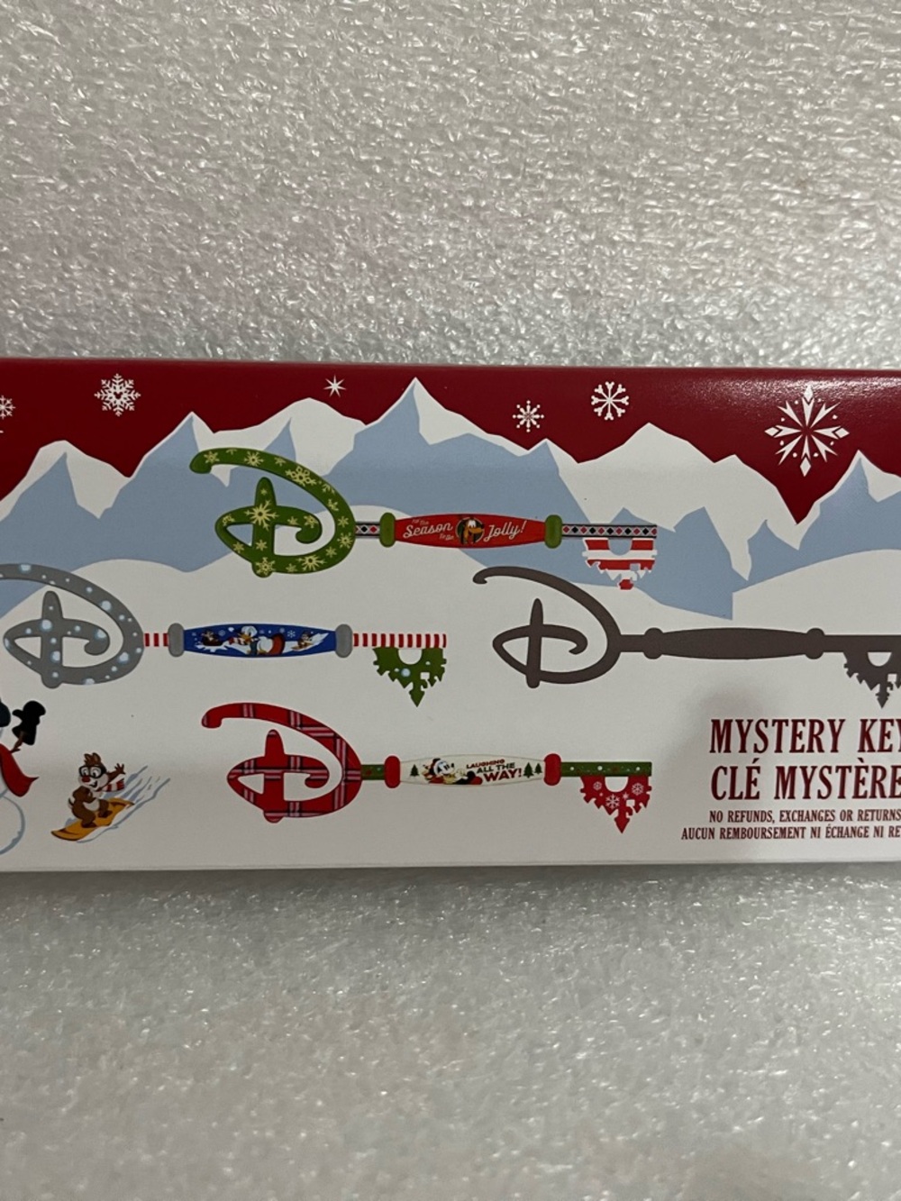 Disney Red and White Holiday Box Backing